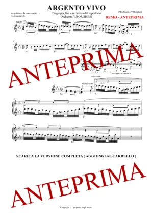 ARGENTO VIVO ( TUTTO LO SPARTITO dal REP ORCH. V.BORGHESI )