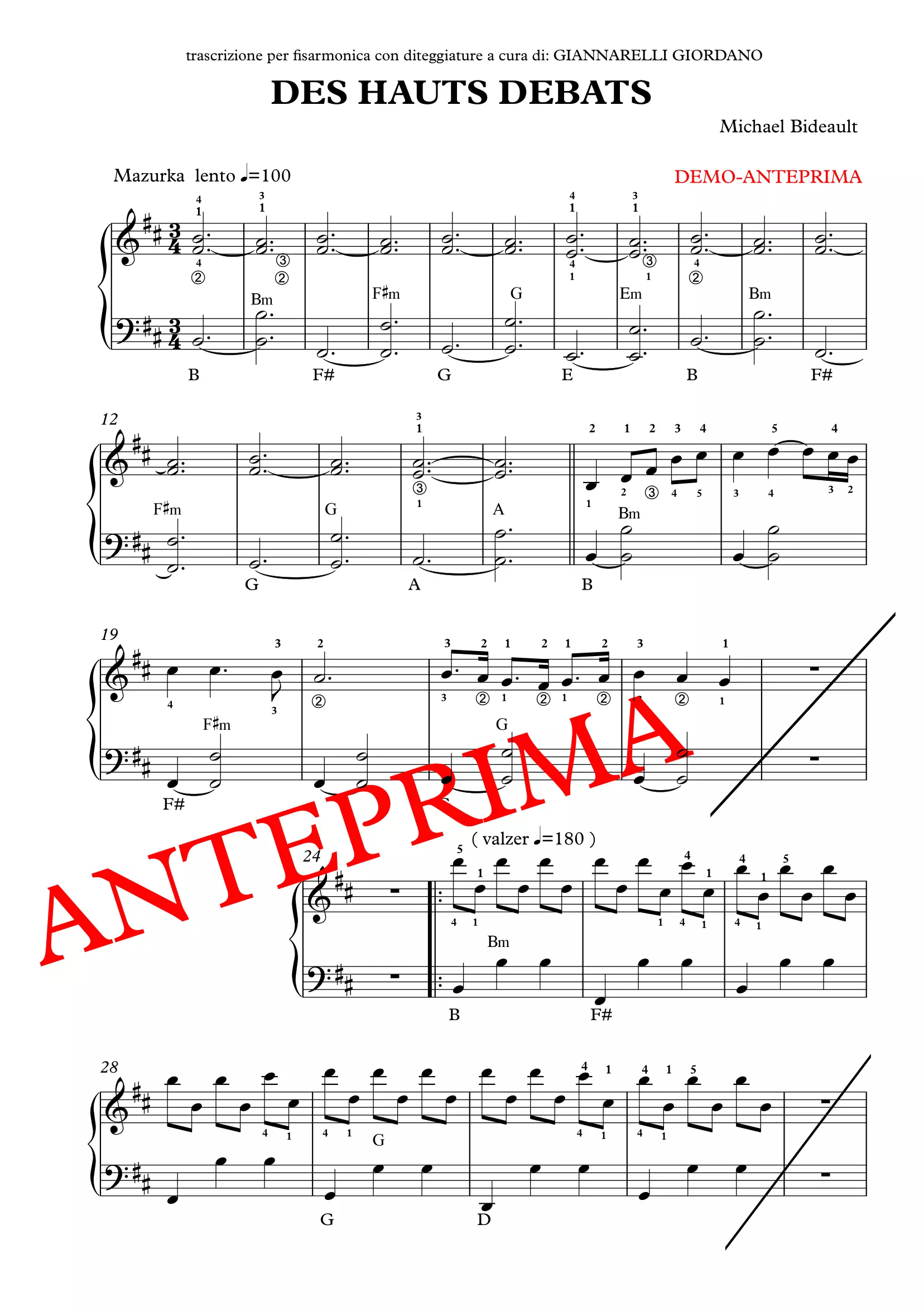 DES HAUTS DEBATS ( TUTTO LO SPARTITO) con DITEGGIATURE