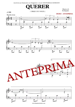 QUERER ( TUTTO LO SPARTITO) con DITEGGIATURE-MEDIA DIFFICOLTA'