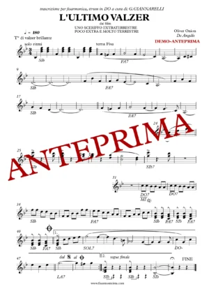 L'ULTIMO VALZER ( TUTTO LO SPARTITO ) MEDIA DIFFICOLTA'